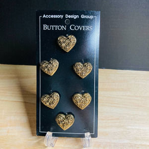 Accessory Design Group Heart Button Covers GOLD. NWT